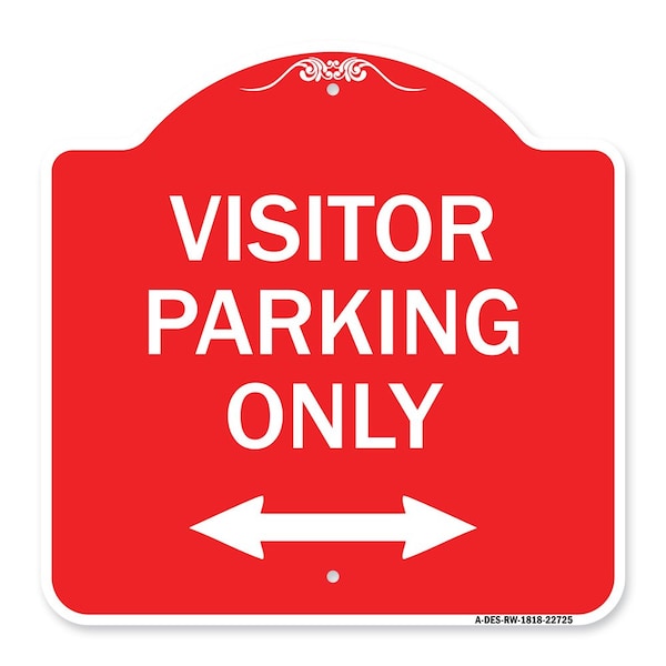Signmission Visitor Parking Visitor Parking W/ Bidirectional Arrow Heavy-Gauge Alum, 18" x 18", RW-1818-22725 A-DES-RW-1818-22725 - main